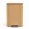 RISOKEYS Wood Color 13 Gallon Stainless Steel Foot Pedal Large Trash Can with Soft Close Quiet Lid,for Kitchen, Commercial, Home, Office - 4 of 4