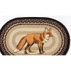 Earth Rugs Fox Oval Patch Tread 20"x30" – Hand-Stenciled Braided Jute Rug with Rustic Wildlife Scene - 3 of 3