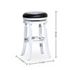 FURNIinspire Counter And Bar Stools Counter Stool Bar Chair, Fixed Height Armless Kitchen Stool, Black Leather Seat, Thick Cushion, White, 17"*17"*30" - 3 of 4