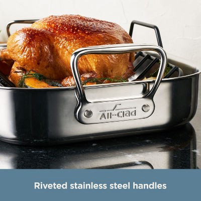 16-Inch Stainless Steel Non-Stick Roasting Pan with Rack