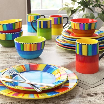 Multicolor Ceramic Southwest Dessert Bowls, Set of 4