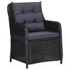 vidaXL Rattan Chair Set of 2 Black and Dark Grey - 2 of 4