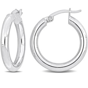 EVERLY JEWELRY | Sterling Silver 20x3mm Round Hoop Earrings - 1 of 4