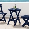 WestinTrends Malibu HDPE Outdoor 24.5 Inch Round Portable Folding Patio Dining Table - 2 of 4
