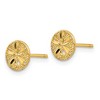 Black Bow Jewelry 7mm Diamond Cut Sand Dollar Post Earrings in 14k Yellow Gold - 2 of 4