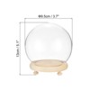Unique Bargains High Borosilicate Glass Dustproof Tabletop Bell Jar with Wooden Base 1 Pcs - 2 of 4