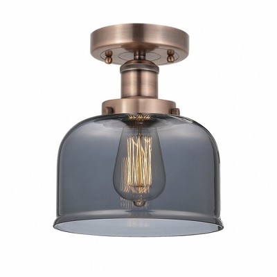 Bell - 1 Light Semi-Flush Mount In Industrial Style-8.25 Inches Tall and 6.5 Inches Wide