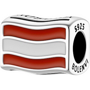 Sterling Silver Travel Charm - World Flags Country Bead for Bracelets, Gift for Mom & Daughter - 1 of 4