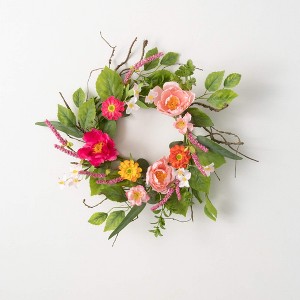 14.5"H Sullivans Vibrant Floral Small Wreath, Multicolor - 1 of 3