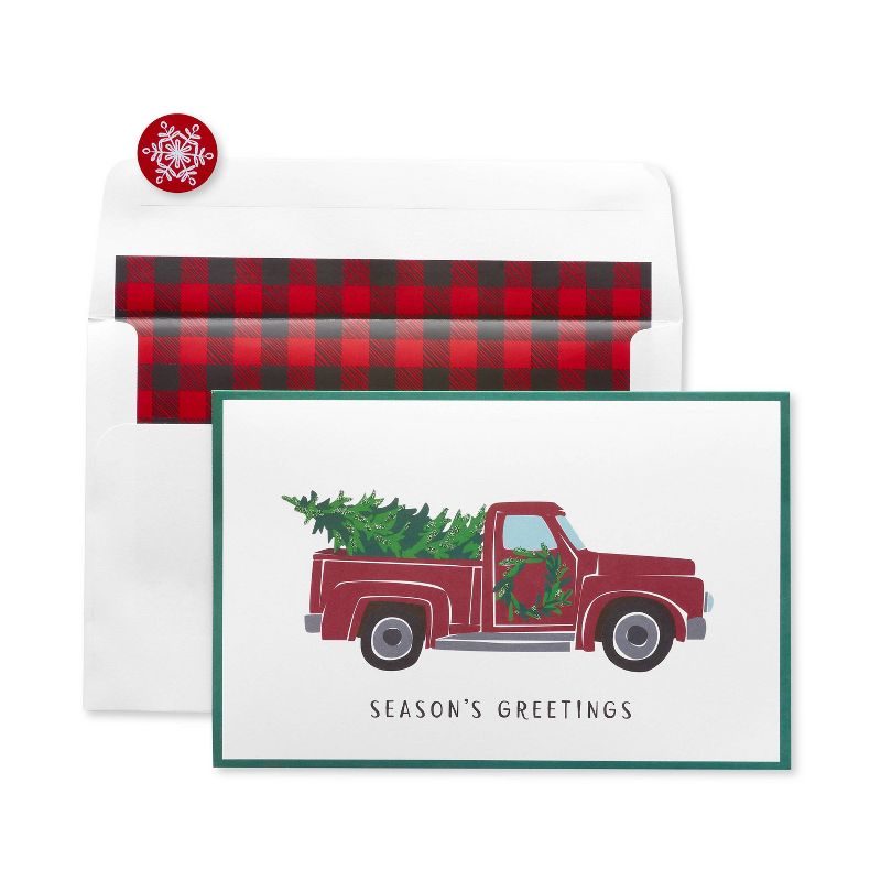 8ct Red Truck &#38; Christmas Tree Boxed Greeting Cards - American Greetings, 6 of 9