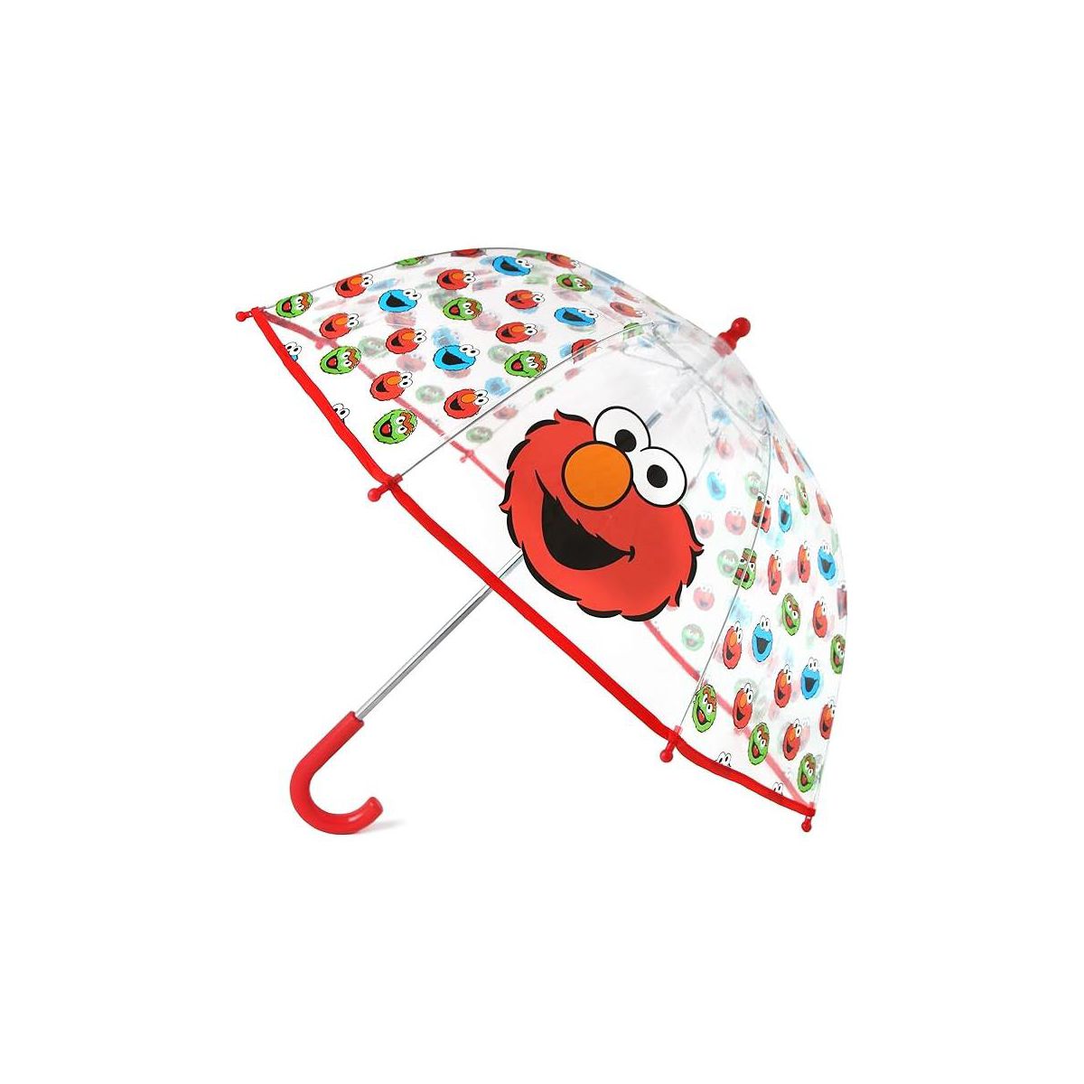 ABG Accessories Boys Clear Umbrella - Sesame Street Kids Umbrella Elmo Rain Wear For Ages 3-10