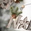 4.5"H and 4.25"H Sullivans Wood Noel And Joy Ornament - Set of 2  White Christmas Ornaments - 2 of 2