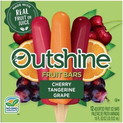 Outshine Cherry/tangerine/grape Frozen Fruit Bars - 18oz/12ct : Target