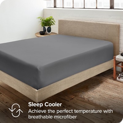 Queen Gray Ultra-Soft Microfiber Deep Pocket Fitted Sheet