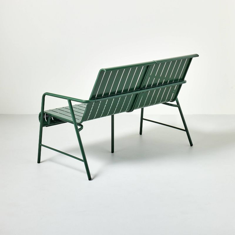 Slat Metal Outdoor Patio Loveseat - Green - Hearth &#38; Hand&#8482; with Magnolia, 5 of 8