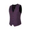 Cloudstyle Mens V-Neck Dress Suit Business Casual Suit Vest Waistcoat 5 Button Slim Fit - 2 of 4
