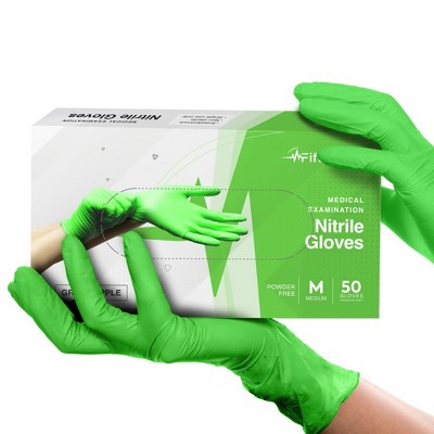 Photo 1 of FifthPulse Nitrile Exam Gloves - Green - Box of 50, Perfect for Cleaning, Cooking & Medical Uses