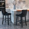 Lyngins Luxury Counter Height Bar Stool Set of 2, Waist-Wrapping Backrest, Counter Stools with Back Buttons, Dining Chairs for Kitchen/Home Bar - 2 of 4
