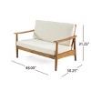 Patio Loveseat and Coffee Table Set,Patio Furniture Set with Cushion and Acacia Wood Frame for Garden,Backyard - The Pop Home - 3 of 4
