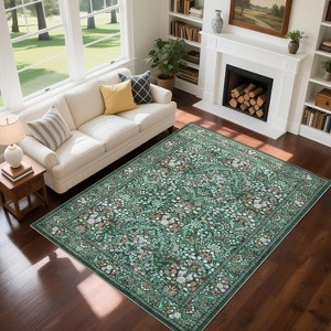 Acekool Boho Floral Area Rug Washable Non-Slip Foldable Soft Low Pile for Living Room Bedroom Kitchen - 1 of 4