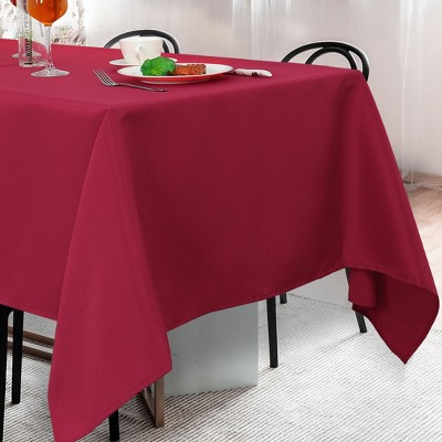 55"x55" Square Polyester Stain Resistant Solid Tablecloths Red - PiccoCasa