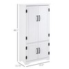 Accent Floor Storage Cabinet Kitchen Pantry with Adjustable Shelves and 2 Lower Doors - 3 of 4