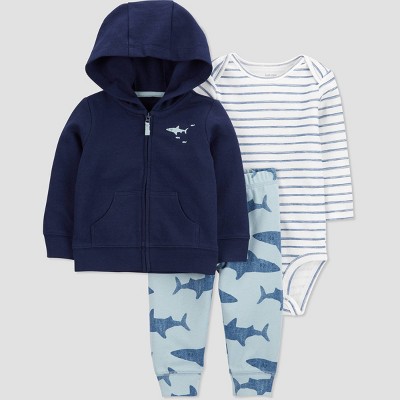 Baby Boys' Shark Long Sleeve Top & Bottom Set - Just One You® made by carter's Navy Blue 3M