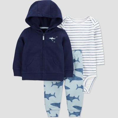 Image of Baby Boys' Shark Top & Bottom Set - Just One You® made by carter's Navy Blue Newborn