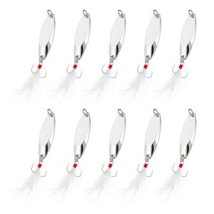 Unique Bargains Treble Hooks Metal Spinner Fishing Spoons for Freshwater Saltwater Salmon 10 Pcs - 1 of 4