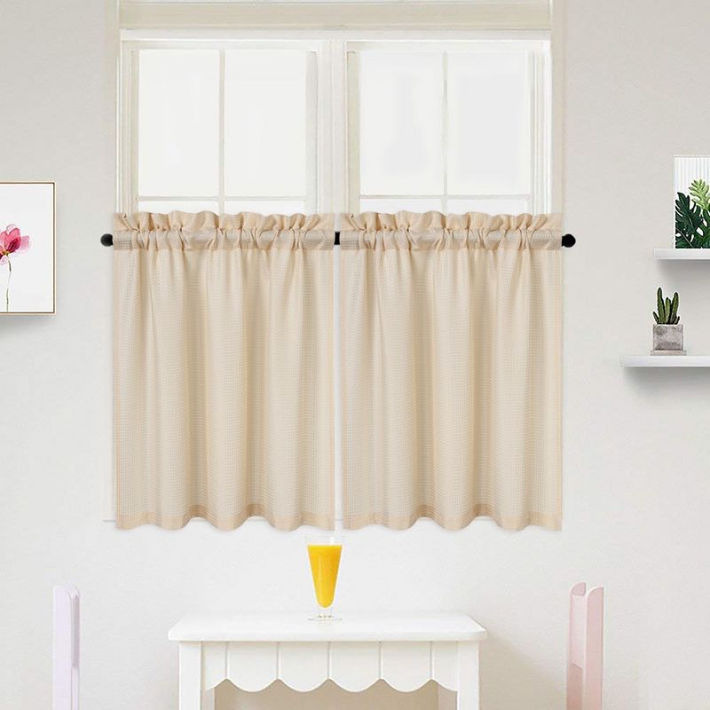 Kitchen Tier Curtains Windows Rod Pocket Cafe Curtains, 2 of 7