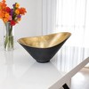 HomeRoots 15" Black And Gold Aluminum Decorative Bowl - 2 of 4