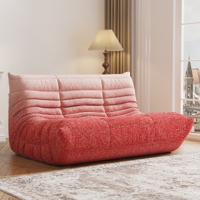 SYFERLORY Armless 2-Seat Togo Two Seater Large Bean Bag Sofa