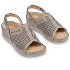 Collections Etc Stylish Open Toe Perforated Design Cushioned Adjustable Sandals - 3 of 4