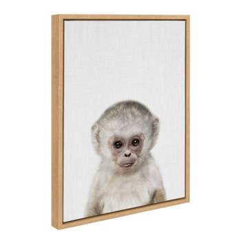 18" x 24" Sylvie Monkey Color Framed Canvas by Simon Te of Tai Prints Natural - Kate & Laurel All Things Decor