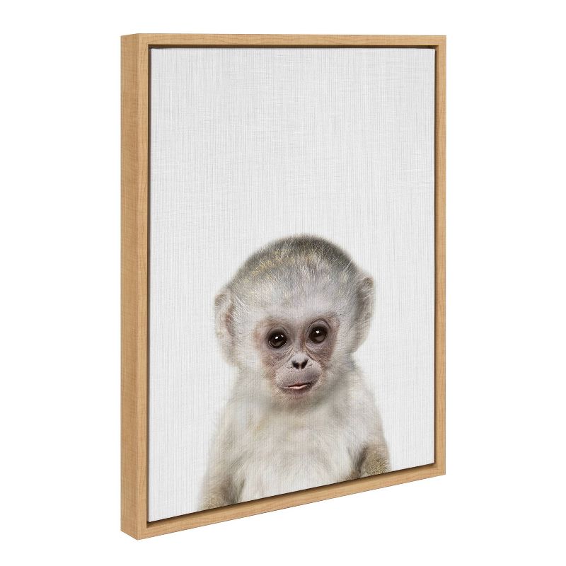 18&#34; x 24&#34; Sylvie Monkey Color Framed Canvas by Simon Te of Tai Prints Natural - Kate &#38; Laurel All Things Decor, 1 of 8
