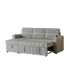 VYNXARIA 85 Inches Corduroy Sofa Bed,3 Seater Sleeper Sofa with Storage Chaise,Pull Out Couch£¬LIGHT GRAY - 2 of 4