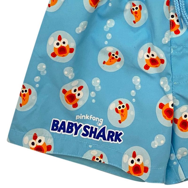 Pinkfong Baby Shark Rash Guard and Swim Trunks Outfit Set Infant, 4 of 8