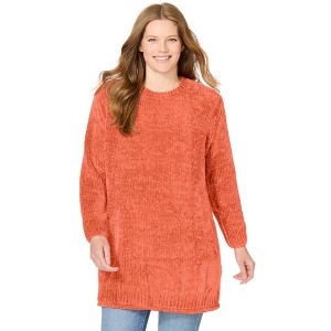 Woman Within Crewneck Chenille Sweater - 1 of 4
