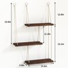 Aoibox 3 Tier Hanging Shelves for Wall, Boho Wall Decor Floating Shelf Rope Rustic Wood Organizer Storage for Home Bedroom Kitchen Bathroom - 4 of 4