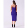 Allegra K Women's Spaghetti Strap Split Hem Sleeveless Cocktail Sheath Dress - 4 of 4
