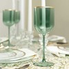 Posh Setting 12 oz Green with gold rim Plastic Disposable Stemmed Wine Cup - 5 Pack - 2 of 2