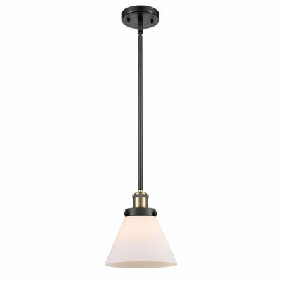 Cone - 1 Light Stem Hung Mini Pendant In Industrial Style-10 Inches Tall and 8 Inches Wide