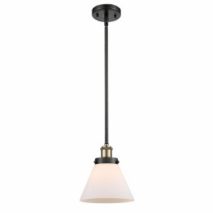 Cone - 1 Light Stem Hung Mini Pendant In Industrial Style-10 Inches Tall and 8 Inches Wide - 1 of 1