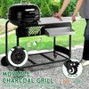 Karl Home Kettle Charcoal Table Cart Grill With Shelves - 4 of 4