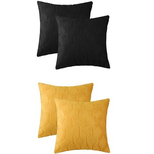 Unique Bargains Home Decor Solid Soft Short Plush Throw Pillowcases 4 Pcs - 1 of 4