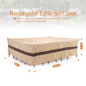 Waterproof Outdoor Patio Rectangular Cover - Beige+Coffee - Dancing Garden Collection - 1 of 4
