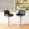 Set of 2 Leatherette Adjustable Height Swivel Bar Stools Chrome Plated Base - Glitzhome - 2 of 4