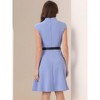 INSPIRE CHIC Women's V Neck Wear to Work Sleeveless Flare Knee Length Dresses - 3 of 4