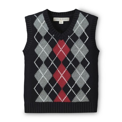 Hope & Henry Boys' V-Neck Sweater Vest (Black, XX-Small)