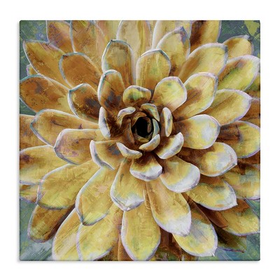 Stupell Industries Yellow Botanical Succulent Bloom Painting, 24" x 24"